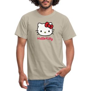 Hello Kitty Klassiek Portret Met Hello Kitty Tekst T-Shirt Heren