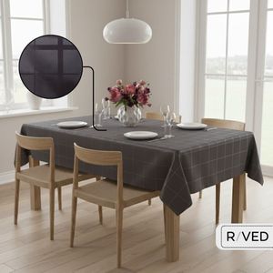 Raved Tafelzeil Vierkant Uitwasbaar  140 cm x  240 cm - Zwart - Waterafstotend
