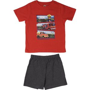Brandweerman Sam Pyjama / Shortama - Rood / Grijs - Katoen - maat 110/116