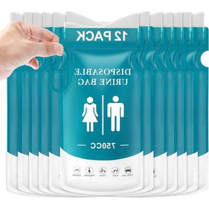 JGS Premium - Urinezak Voor Onderwegset 12 Stuks Kunststof Urinoir Met Handschoenen - 750cc Capaciteit - Mannen en Vrouwen - Roze - Noodgevallen.