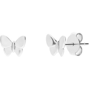 Lucardi Dames Zilveren oorknoppen vlinder - Oorbellen - 925 Zilver - Zilverkleurig