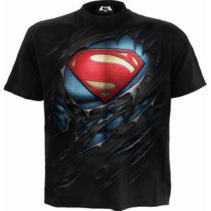 Spiral Superman Heren Tshirt -S- RIPPED Zwart