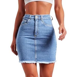 Livano Spijkerrok - Rok - Jeansrok Dames - Denim - Spijkerjurk - M