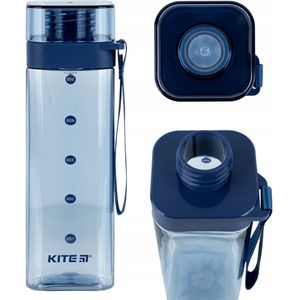 Kite Bidon Waterfles Blauw 550ml - Vierkant Tritan, Lekvrij