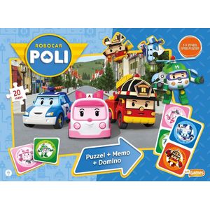Robocar Poli - 3 In 1 Box (Puzzel+Memo+Domino)