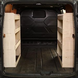 Bedrijfswageninrichting voor Ford Transit Custom L2 (LWB) 2012+ - Modulaire Stellingkast en Dubbele Rekken