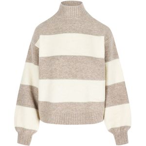 LolaLiza Trui N Jacstrip2e 04006929 Taupe/vanilla Dames Maat - XS