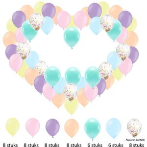 50 stuks premium pastel Helium Ballonnen – Kinderfeest versiering - Verjaardag Versiering - Decoratie voor jubileum - Verjaardagversiering - Feestartikelen - Trouwfeest - Geslaagd versiering - Lucht en Helium te gebruiken