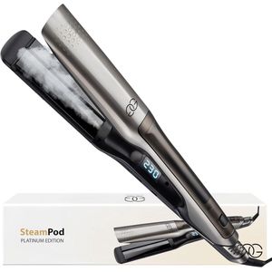 2 in 1 Stoom Stijltang - Professionele Stoomtechnologie voor Steil en Krullend Haar - 10 Temperatuurinstellingen tot 230ºC