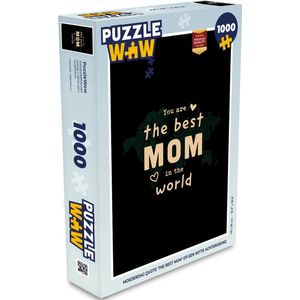 Puzzel Quotes - You are the best mom in the world - Spreuken - Mama - Legpuzzel - Puzzel 1000 stukjes volwassenen