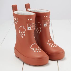 Grass & Air | Kleur Veranderende Kinder Regenlaarzen | Winter | Burnt Orange | Maat 27 (UK9)