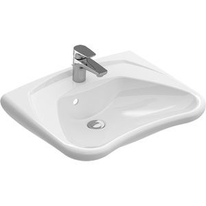 Villeroy en Boch Omnia Vita wastafel met kraangat en overloop 60x49cm wit