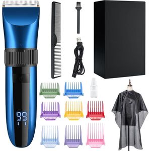 SNJY® Tondeuse Hoofdhaar - Baardtrimmer Mannen - Haartrimmer - Gebruikstijd: 180 minuten - Blauw