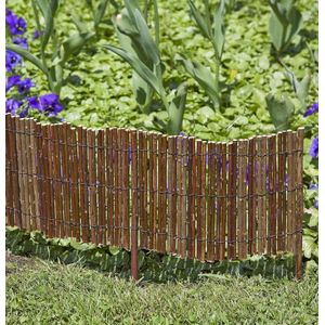Gazonrand, wilgenrand, gazonrand, flexibele begrenzing voor bloem- en groentebedden, van verweven wilgenteen, 35 x 100 cm