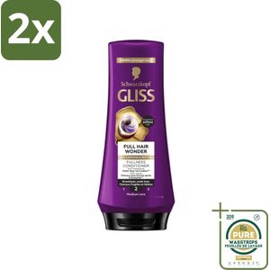 Gliss Conditioner Full Hair Wonder - 200 ml - Voordeelverpakking - 2 stuks - Haarstructuur - Haarbreuk