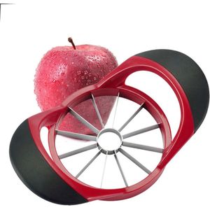 P&P Goods Appelsnijder – Appelboor – 12 Stukjes Snijder – Apple Slicer – Apple Cutter – Fruitmes – Keuken Accessoire – Vlijmscherp – Rood