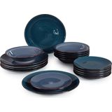 Lifa Living 18 delig Bordenset - Servies 6 persoons - Blauw/Groen - Keramiek