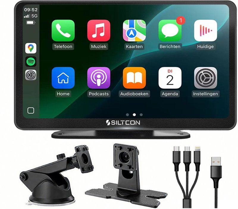 Siltcon - Geschikt voor CarPlay - Navigatiesysteem Auto - 7 Inch - Draadloos - Met Touchscreen