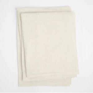 Gebreide geweven fleece gooi over warme gezellige deken sprei woondecoratie - natuurlijke crème - 125 x 150 cm