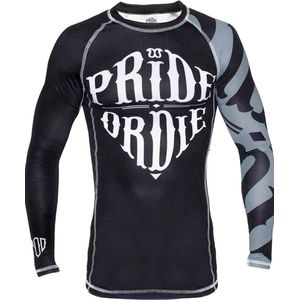 PRiDE or DiE Rash Guard RECKLESS Zwart Wit - S, M, L, XL, XXL, XXXL