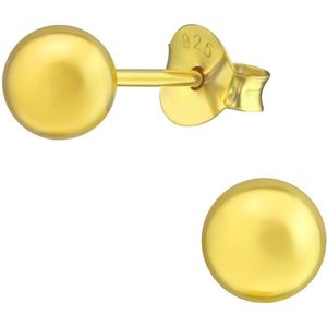 Joy|S - Zilveren oorknoppen - 5 mm - basic - gold plated