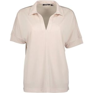 Blue Seven - Shirt 105839 beige met polokraag - korte mouwen - maat 48