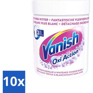 10 x Vanish Oxi Action - Vlekkenverwijderaar Poeder - Zonder Bleek - Witte Was - 550 Gram - Vlekkenverwijderaar - Witte Was - Vlekkenverwijderen - Wasmiddel - Wit Maken