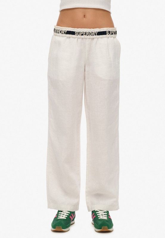 Superdry - Linen Drawstring - Broek - Rechte Pasvorm