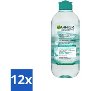 12 x Garnier - SkinActive - Micellair Reinigingswater - Hyaluronzuur & Aloe Vera - 400 ml - Micellair Water - Reinigingswater - Hyaluronzuur - Aloë Vera - Make-up Remover