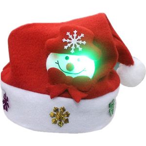 Prachtige nieuwe desgine Kerstmuts met verlichting sneeuwpop volwassenen ,Muts voor winter,Christmas hat