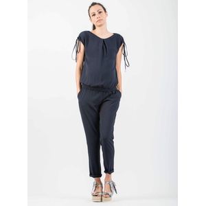 Zwangerschaps- en voedingsjumpsuit met rits, navy, maat M