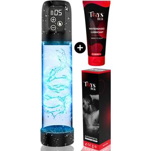 Toys Hub® Automatische Penispomp MAX met Glijmiddel - 2 Penisringen & Ebook - Elektrisch - USB Oplaadbaar - LED Scherm - Sex Toys voor Mannen - Penis Vergroter – 20 CM