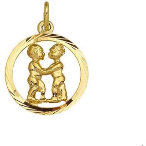 Geelgouden Bedel sterrenbeeld tweeling gediamanteerd  4005679