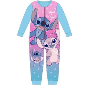 Stitch - pyjama - onesie - jumpsuit - blauw/roze - meisjes - maat 5 jaar (110)