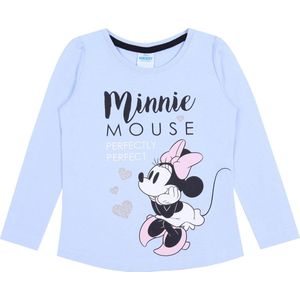 Blauw T-shirt met lange mouwen - DISNEY Minnie Mouse / 134 cm