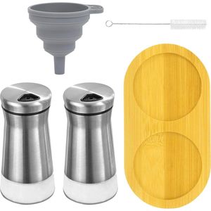 Pieces Mini Salt Shakers - Stainless Steel Set with Lid Adjustable Holes - Kitchen Seasoning Tools Sugar Spices