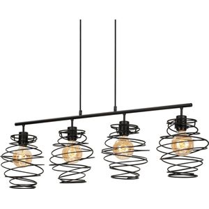 Briloner Leuchten SWIRL Hanglamp -  4-lichts - E27 - Staal - Zwart