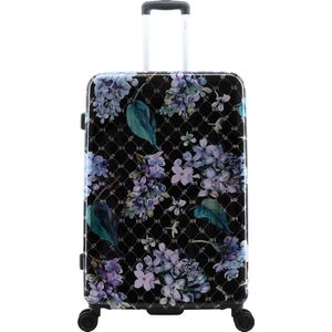 ELLE Floret grote harde Koffer met print | trolley - 78cm (L) Zwart - EL44HA.71.06 - Zwart