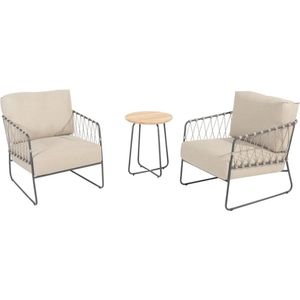 Prego lounge balkonset 3 delig rope taupe Taste 4SO