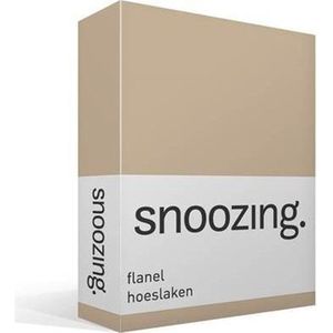 Snoozing - Flanel - Hoeslaken - Lits-jumeaux - 200x200 cm - Camel