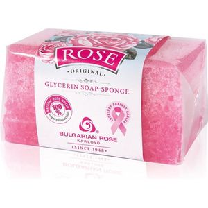 Glycerin soap-sponge Rose Original | Hydraterende glycerinezeep-spons met 100% natuurlijke Bulgaarse rozenwater