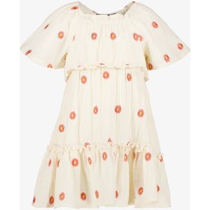 TwoDay mousseline meisjes jurk met bloemetjes - Wit - Maat 92