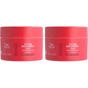 Wella Invigo Color Brilliance Mask Gekleurd & Dik Haar 150ml - 2 Stuks - Voordeelverpakking