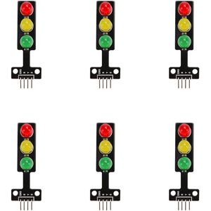 6 Stuks Mini Verkeerslicht LED Display Module DC 5V 8mm RGB Licht Elektronische Module met Gemeenschappelijke Kathode Interface Compatibel met Arduino Raspberry Pi