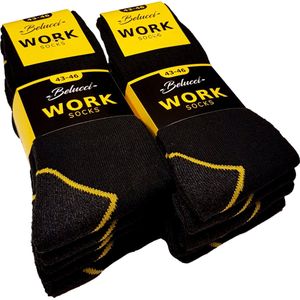 Belucci Premium Werksokken - 10 paar - Zwart - Maat 43/46