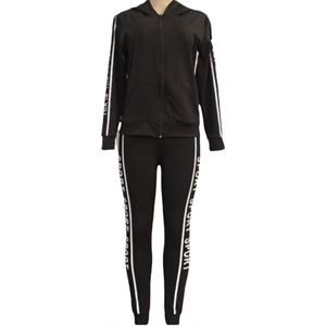 Dames huispak/vrijetijdspak S/M 34-36 zwart/wit