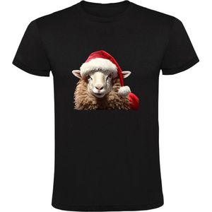 Schaap met een kerstmuts Heren T-shirt - kerst - dieren - christmas - kerstmis - feestdagen - grappig