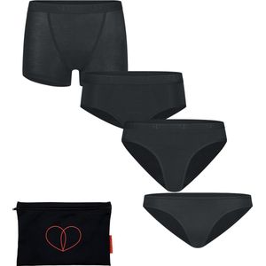 Moodies menstruatie ondergoed (meiden) - bundel mix - 4 stuks - meiden - zwart - maat XS (152-158) - period underwear