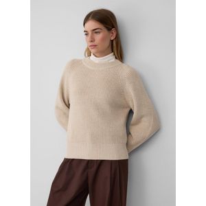 s.Oliver - Gebreide Trui - Light Beige - Met Raglanmouwen