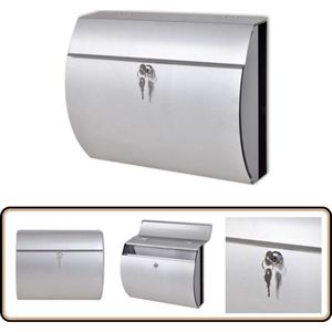 Roestvrij Stalen Brievenbus - Met Krantenrol en Sleutels Brievenbus - Roestvrijstaal Brievenbus - Wandbriefbuss - Buitenpostbak - Letterbox